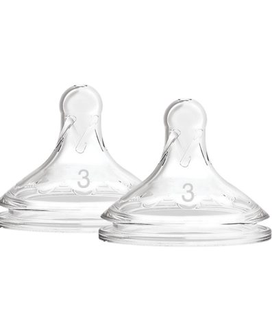 Tetină Dr. Browns WN3201 cu gât larg, nivel 3, pentru biberon OPTIONS+, pachet de 2