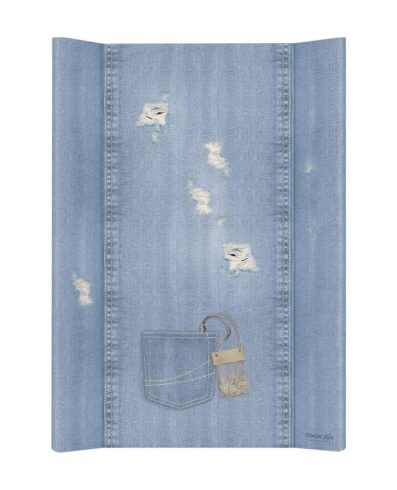 CEBA 102-119-589 Saltea de înfășat moale, profilată, scurtă 50x70 DENIM STYLE SHABBY albastră, husă pentru saltea de înfășat GRATUITĂ, saltea de înfășat pliabilă 60x40 Rowanberry