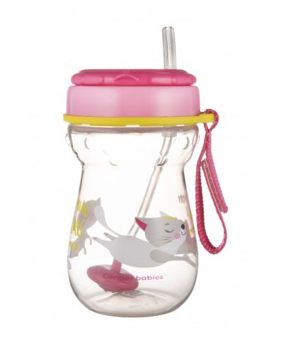 Sticlă CANPOL 56/521 cu tub de silicon și greutate 350 ml Pisicuță