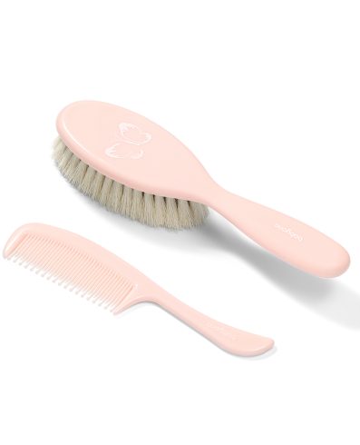 BO568/04 Perie și pieptene de păr, peri naturali super moi, ROZ TAKE CARE