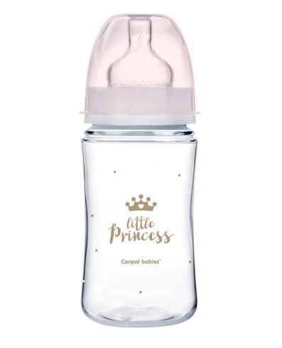 CANPOL 35/234 Biberon lat anticolici 240ml Easy Start Roz regal