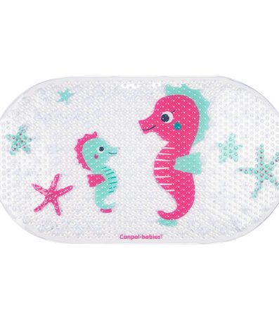 Covoraș de baie CANPOL 80/002 Love&Sea roz cu căluți de mare