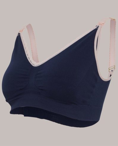 Sutien de alăptare CARRIWELL 3060 fără cusături și dantelă, albastru, S