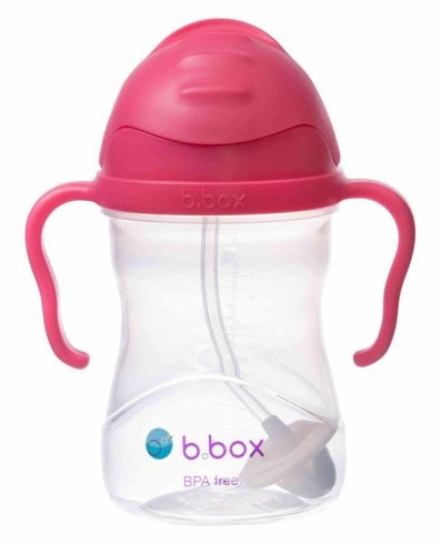 B.BOX BB00502 Sticlă cu pai 240 ml zmeură