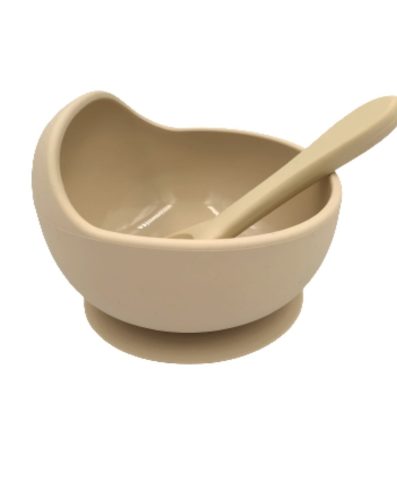 BABY 01141 Bol din silicon cu ventuză și lingură cu nisip