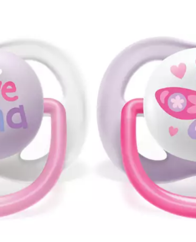 AVENT SCF080/02 Suzetă Ultra Air Happy 0-6 luni fetiță I love mama/fluture