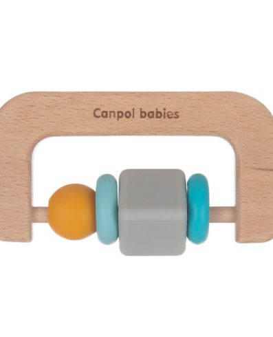 CANPOL 80/301 Jucărie de dentiție din lemn și silicon pentru bebeluși