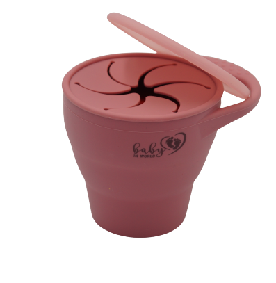 Cupă din silicon BABY 01144, fără iritații, pliabilă, roz