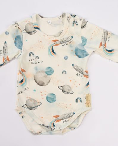 BEBELUȘI 01198 Body pentru bebeluși cu mâneci lungi Kosmos Ecru 68/74*