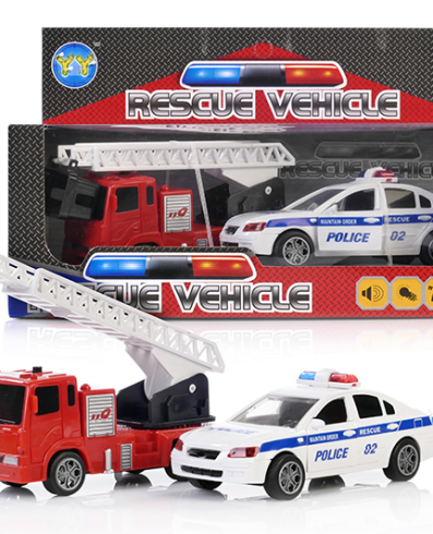 Set de 2 mașini de pompieri + poliție 131714