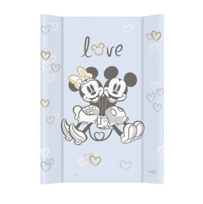 CEBA 203-127-665 Preș pentru schimbat scutece tare, scurt, Comfort 50x70 Disney Minnie și Mickey Blue, GRATUIT husă pentru preș, saltea pliabilă pentru schimbat 60x40 Rowanberry