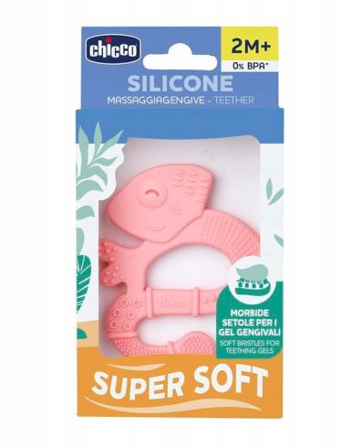 CHICCO 00028110100000 Jucărie de dentiție moale cu model șopârlă, 2 luni+, fete