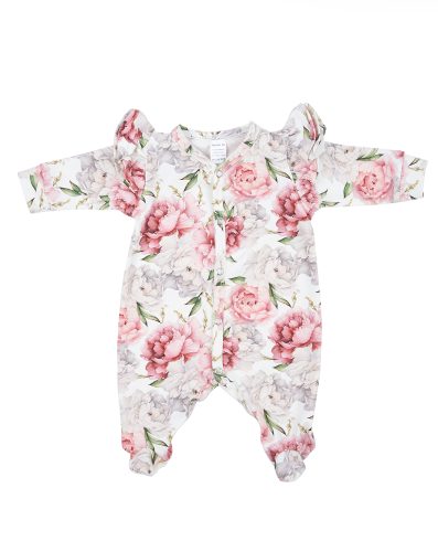 BEBELUȘI 01332 Salopă pentru bebeluși cu mâneci lungi Bujori 56/62