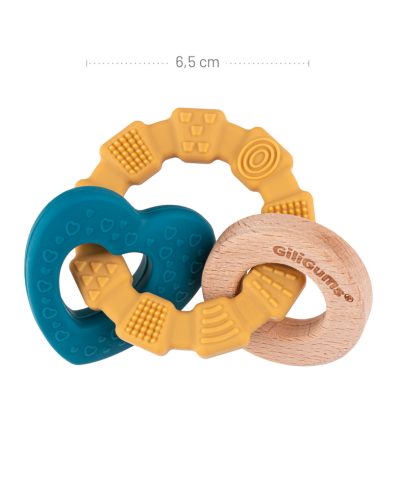 GILIGUMS GG 19013 Inel de dentiție cu inimă, silicon, lemn
