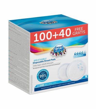 CANPOL 1/654 Comprese de alăptare cu bandă adezivă 140 buc.