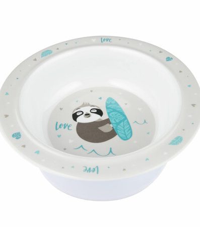 CANPOL 4/519 Bol melaminat cu ventuză 270ml Animale exotice gri