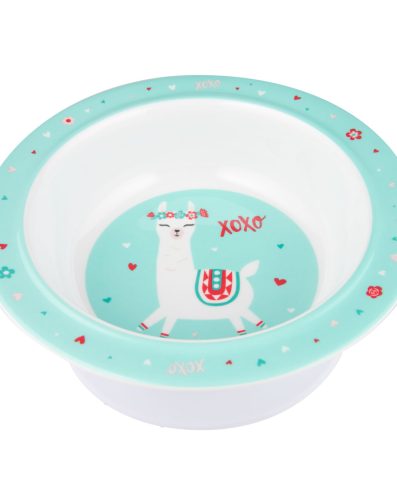 CANPOL 4/519 Bol din melamină cu ventuză 270ml Animale exotice turcoaz