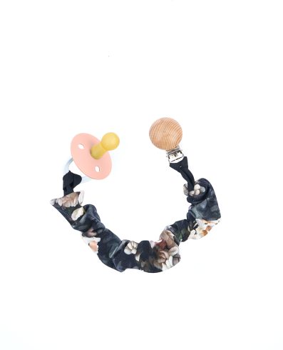 BABY 01317 Suport pentru suzetă Black Rose - bumbac