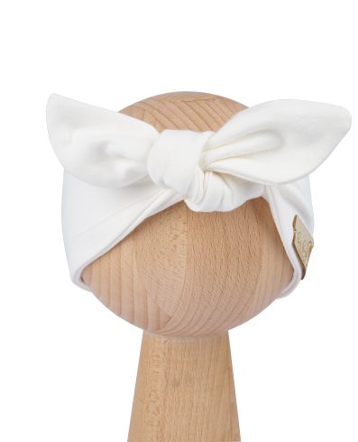 BABY 01328 Bentiță pentru bebeluși cu fundiță, culoare crem, 6-12 luni