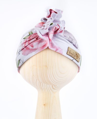 BEBELUȘI 01359 Turban pentru bebeluși cu bujori 0-3m