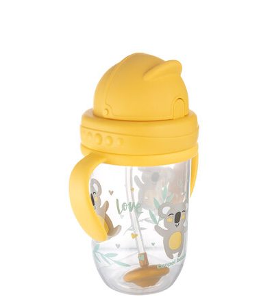 Cană anti-vărsare CANPOL 56/606 cu pai și greutate 270 ml Galben exotic