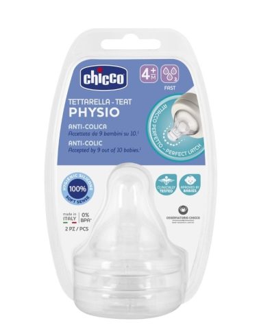 CHICCO 00020335000000 PERFECT5 Suzetă cu flux rapid 4 luni+ 2 buc