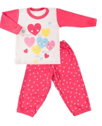 Pijama EWA 844781 LITTLE MOON DZIEW zmeură 80