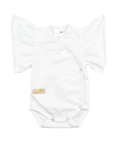 BEBELUȘI 01374 Body pentru bebeluși cu mâneci fluture Ecru 56/62