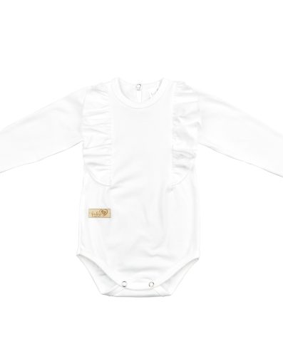 BODY BEBE 01379 pentru bebeluși cu mânecă lungă și volan Ecru 80/86.