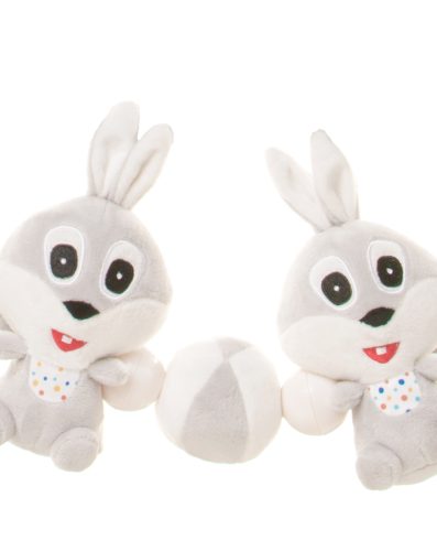 4 jucării pentru cărucior BABY R11 P&E, zornăitoare IEPURE