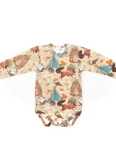 BABY 01391 Body pentru nou-născuți cu mânecă lungă Boho Băiat 68/74.