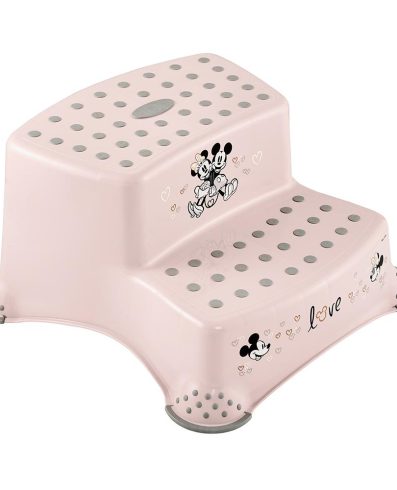 KEEEPER IGOR MINNIE MOUSE - Treaptă pentru copii cu două niveluri, antiderapantă, nordică, roz.