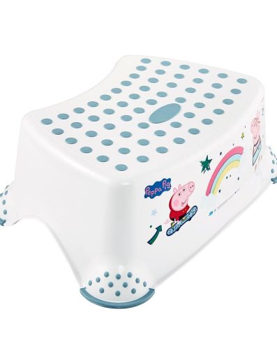 Scaun treptat pentru copii KEEPER TOMEK PEPPA PIG cu funcție antiderapantă, alb nordic