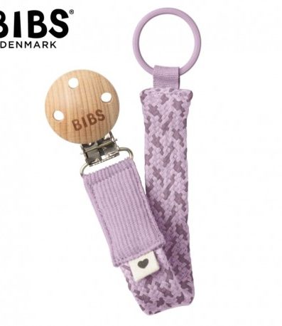 BIBS 9401111 PACIFIER BRAID suport pentru suzetă 100% bumbac organic GOTS Cer/Mov