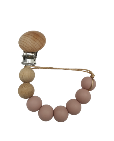 BABY 01429 Suport pentru suzetă din lemn ecologic EARTH BLUSH