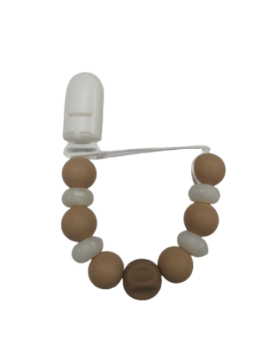 Suport pentru suzetă din silicon BABY 01433 BEJ/PERLĂ